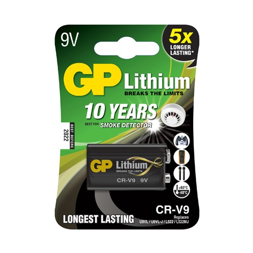 Lithiumbatteri GP<br />9 V CRV9SD-2U1 10 år