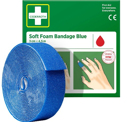 Fingerförband CEDERROTH<br />Soft Foam Bandage Blå